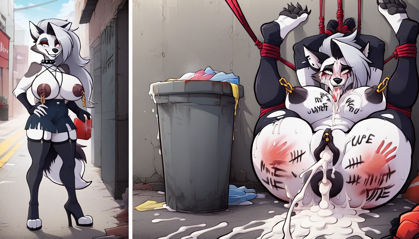 雙腿上舉, Massive Sloppy Breasts, In Trash AI獸人黃片