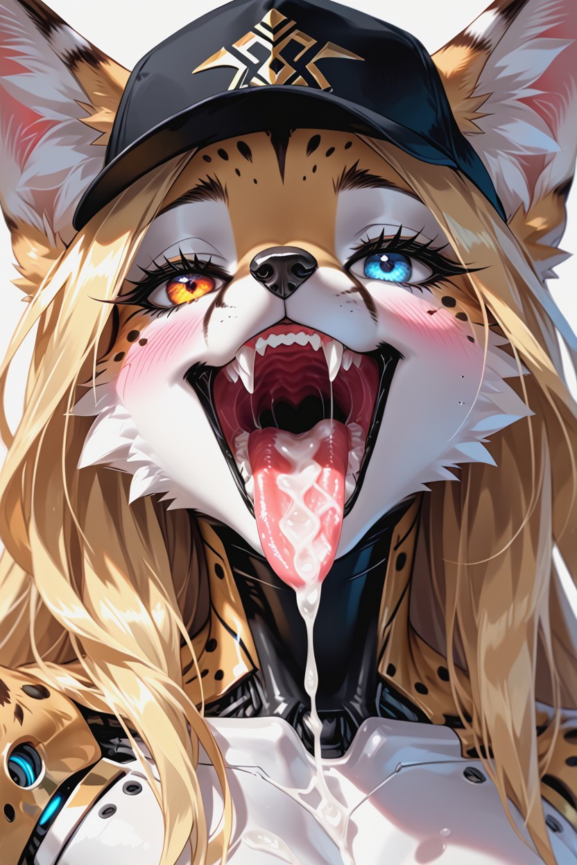Excessive Cum Filled Mouth, 至福のオーガズム, Detailed Teeth ファーリーAIポルノ