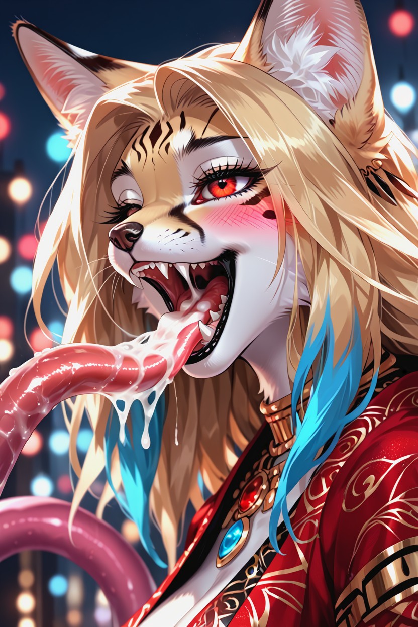 Ornamental Accessories, Perfect Anatomy Body, Large Tongue Furry AI Porn