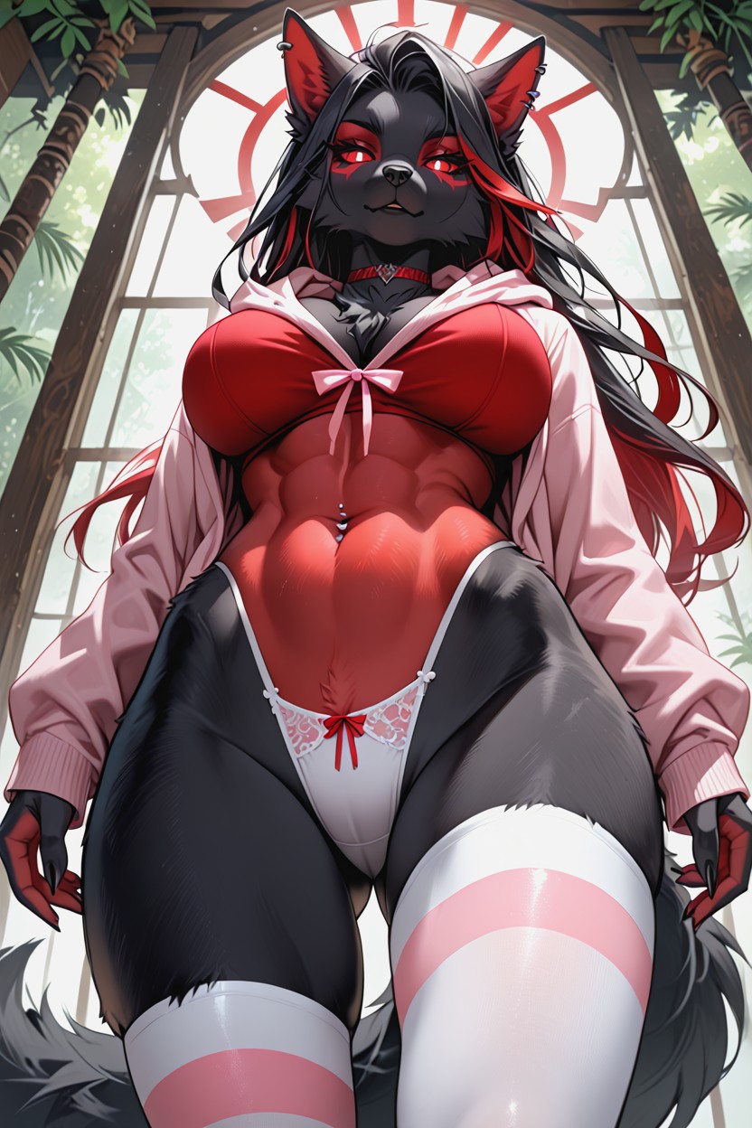 Tuffs, Angel, Black Fur Furry AI Porn