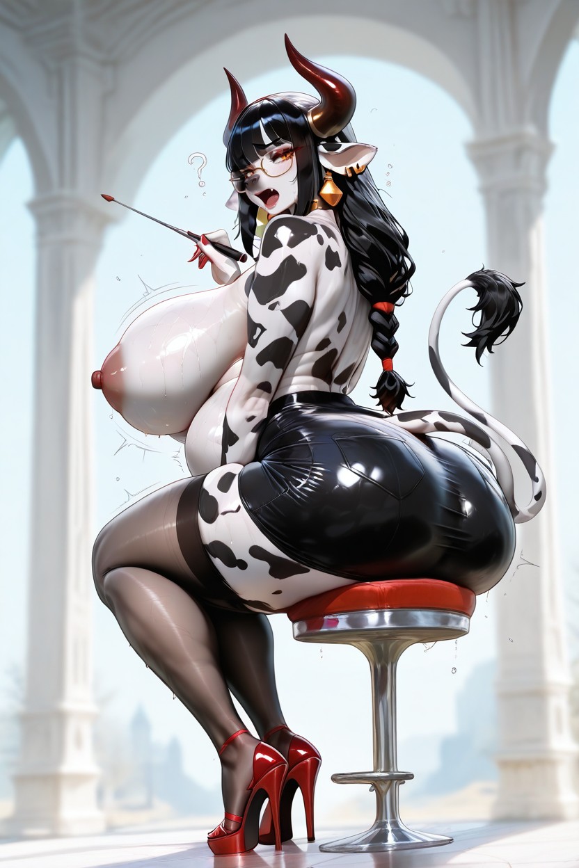 Thick Thighs, Tail, Sits Porno IA Furry