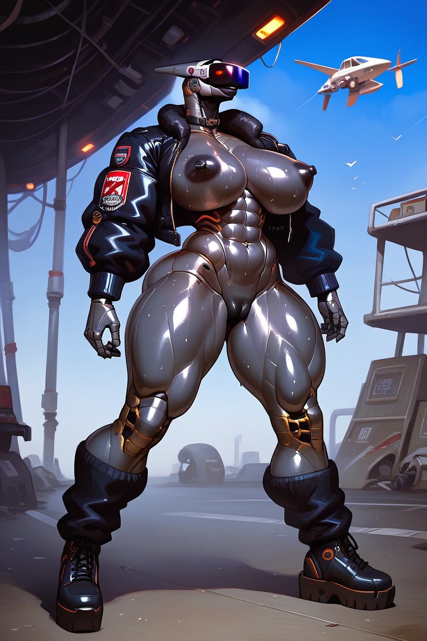Muscular Physique, Platform Boots, Puffy Nipples 퍼리 AI 포르노