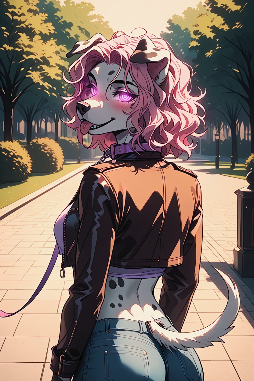 Public Park, Pink Hair, Hypnosis Furry AI Porn
