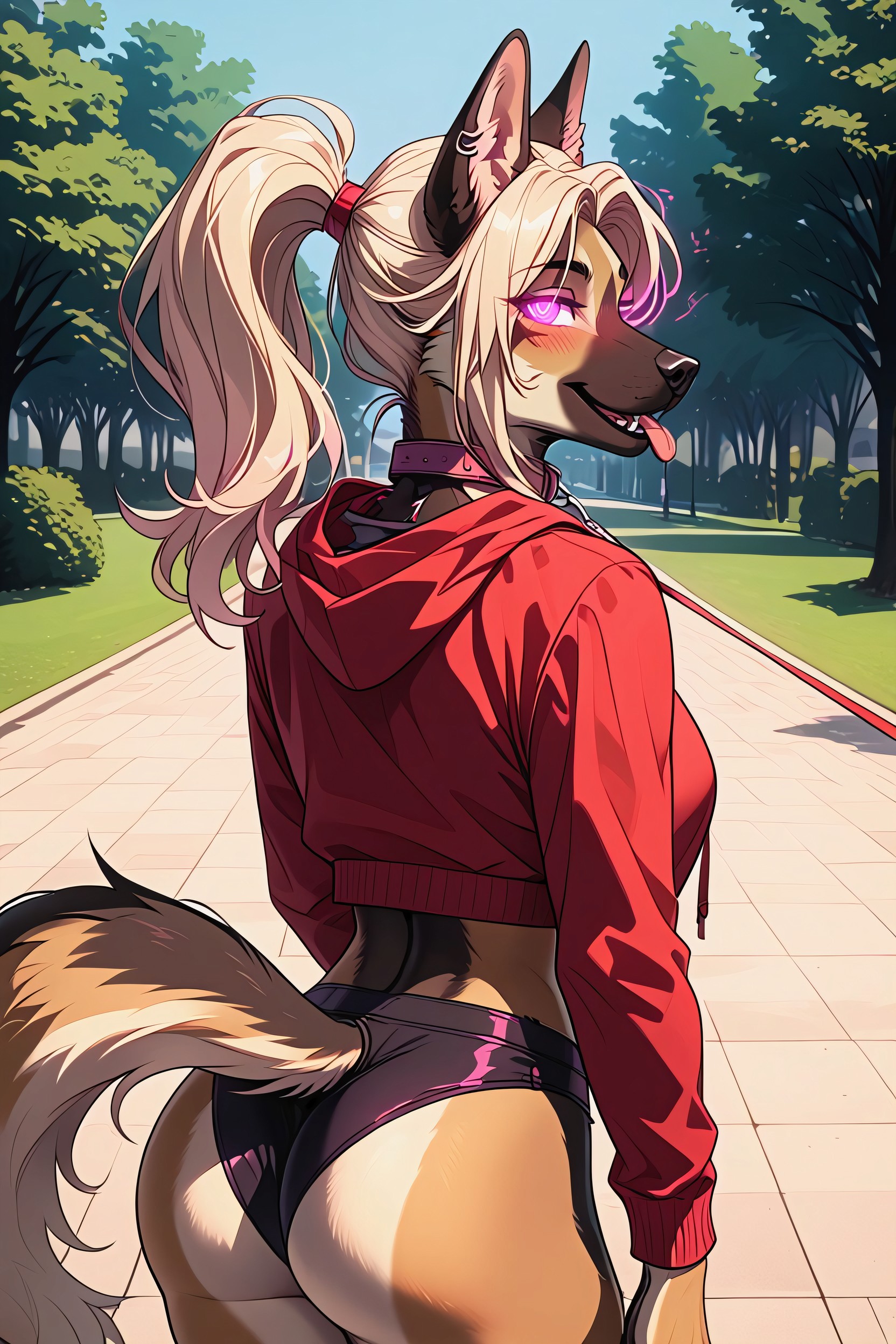 Outdoors, Ponytail, Cute Furry AI Porn
