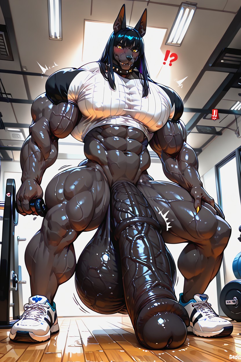 Hyper Balls, Tall, Waist Furry AI Porn