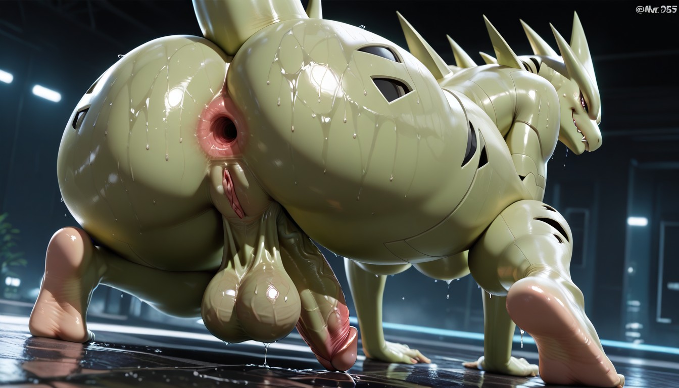 Gaping Anus, Veiny Penis, 미소 지으며 비웃다 퍼리 AI 야짤