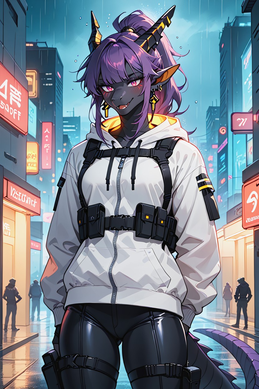 Red Eyes, Tactical Bodysuit, Hood Up AI獸人黃片