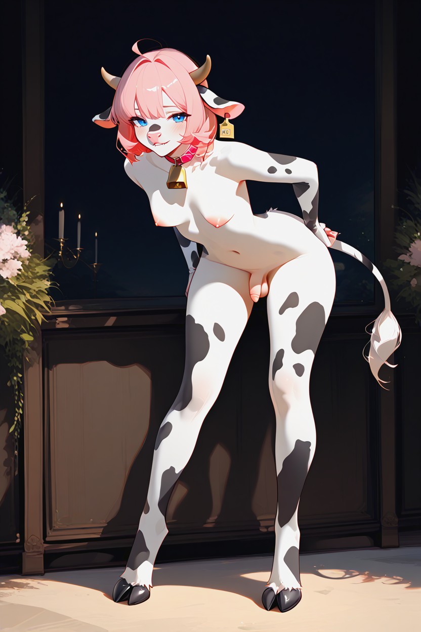 Anal, Wide Pink Choker, Cow Tail Furry AI Porn