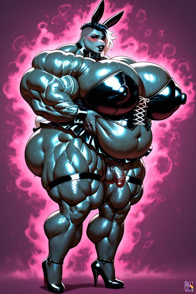 Large Nipples, Standing, Bottom Heavy Furry AI Porn