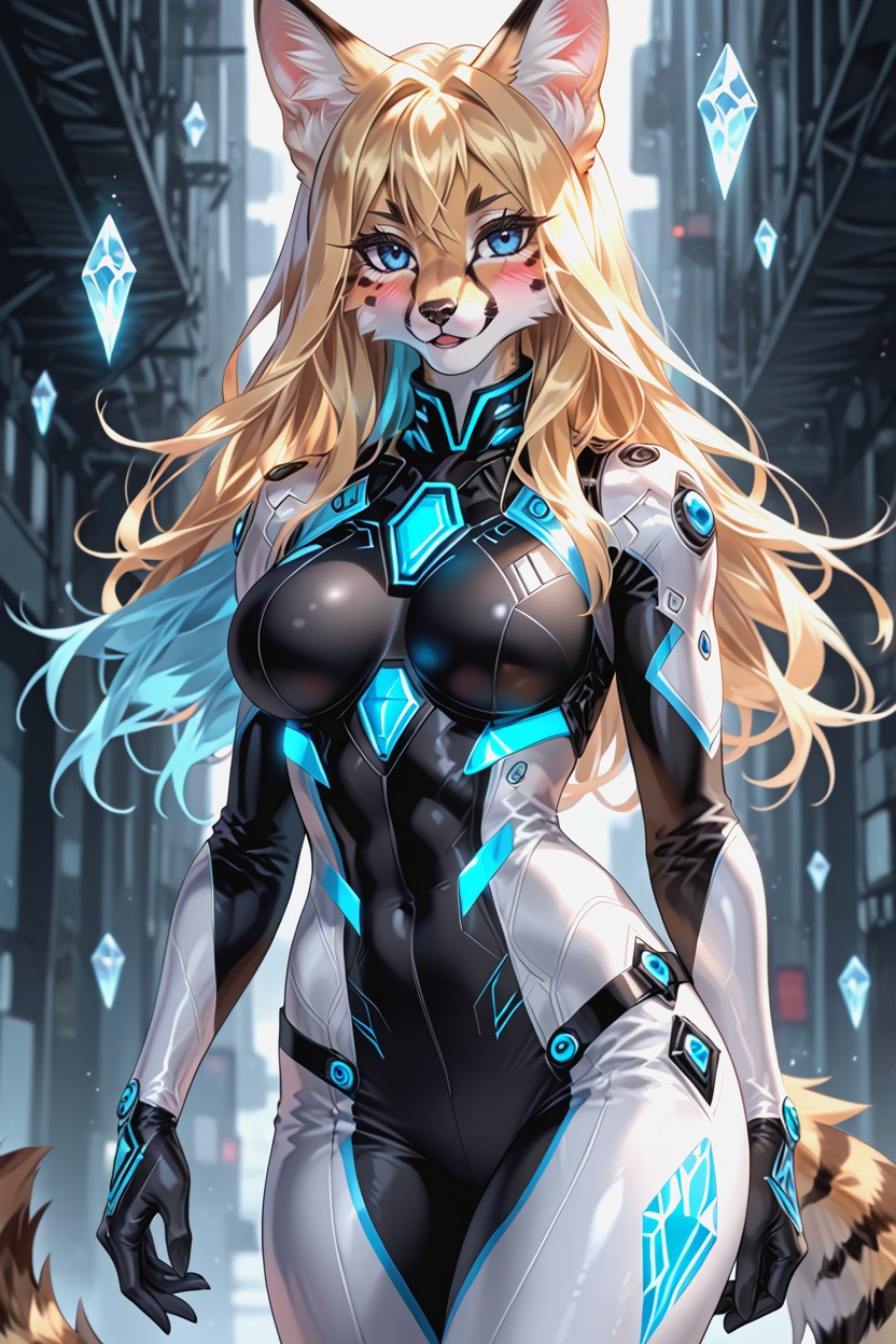 Beautiful Face, Sci-fi Clothing, Female Porno IA Furry