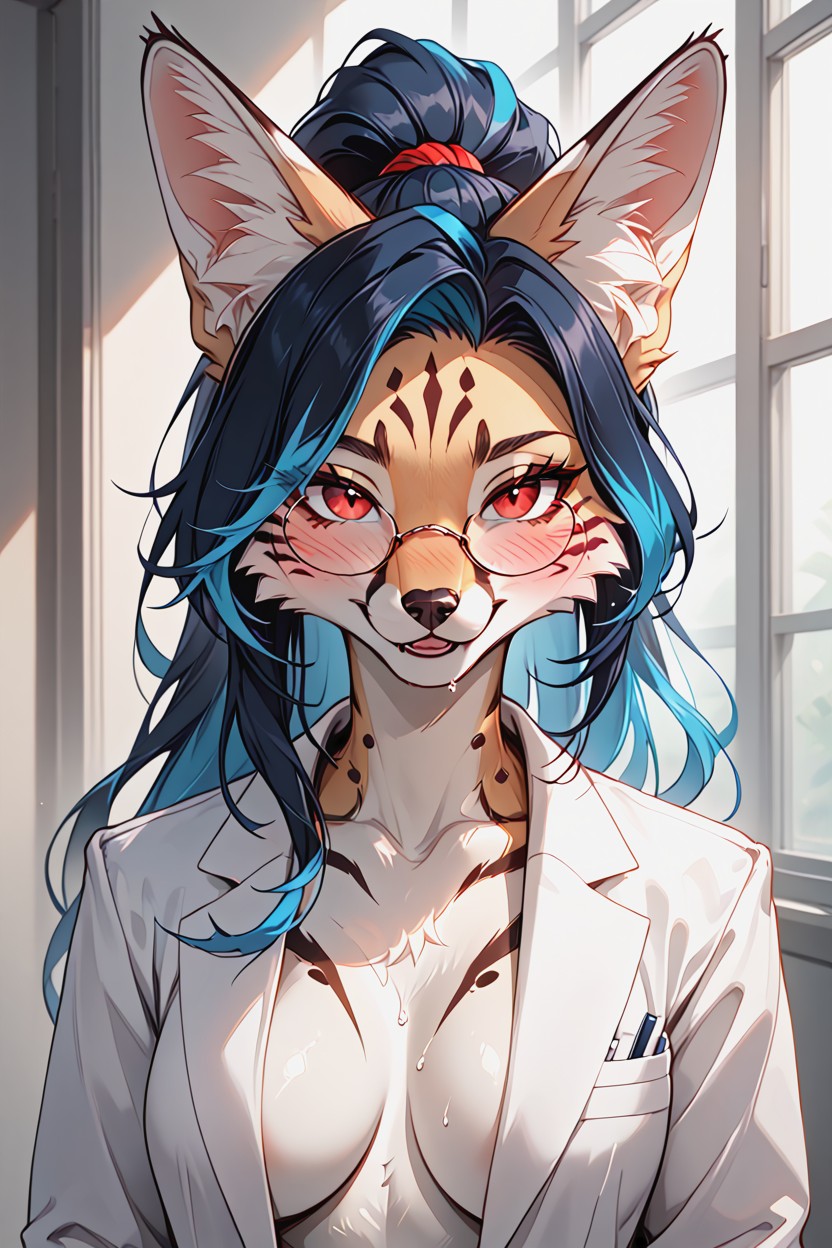 18+, Lab Coat, Ponytail Porno IA Furry