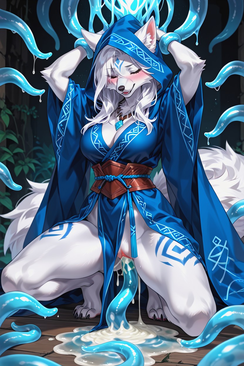 Blue Stripes Across Waist, Arcane Clothin, 18+ Porno IA Furry