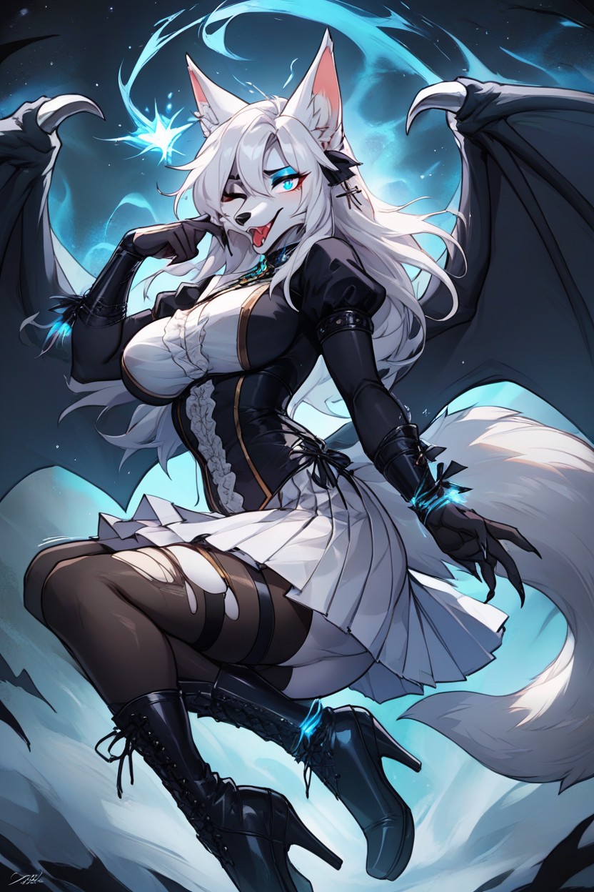 Wearing Tall Gothic Boots, Magical Aura, Intense Anal AI獸人黃片