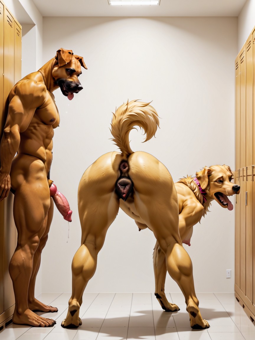 全身, 藍色眼睛, Golden Retriever AI獸人黃片