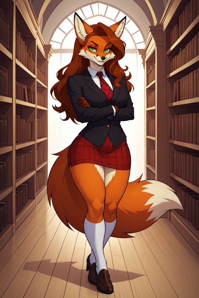Detailed Foxtail, Dark Fur Hands, Seductive Face ファーリーAIポルノ
