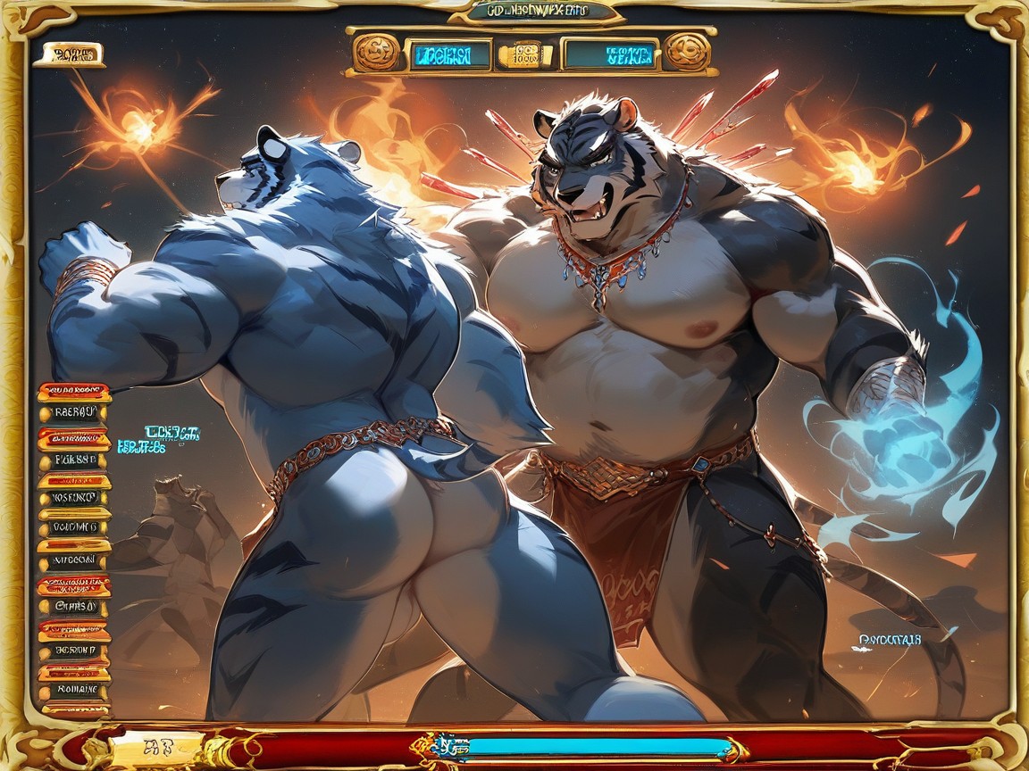 Nude, Starry Waist Cloth, Action Pose AI兽人黄片