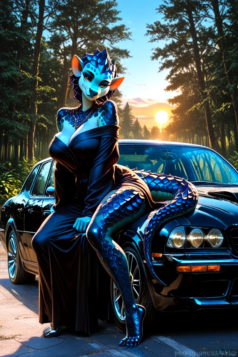 Full Body, Elegant, Inviting Expression Furry AI Porn