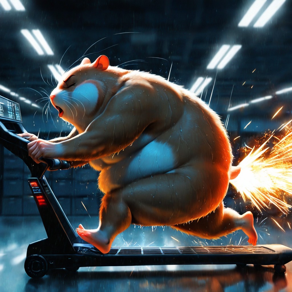 Emergency Lights Flashing Red, Dynamic Motion, Sweaty Furry AI Porn