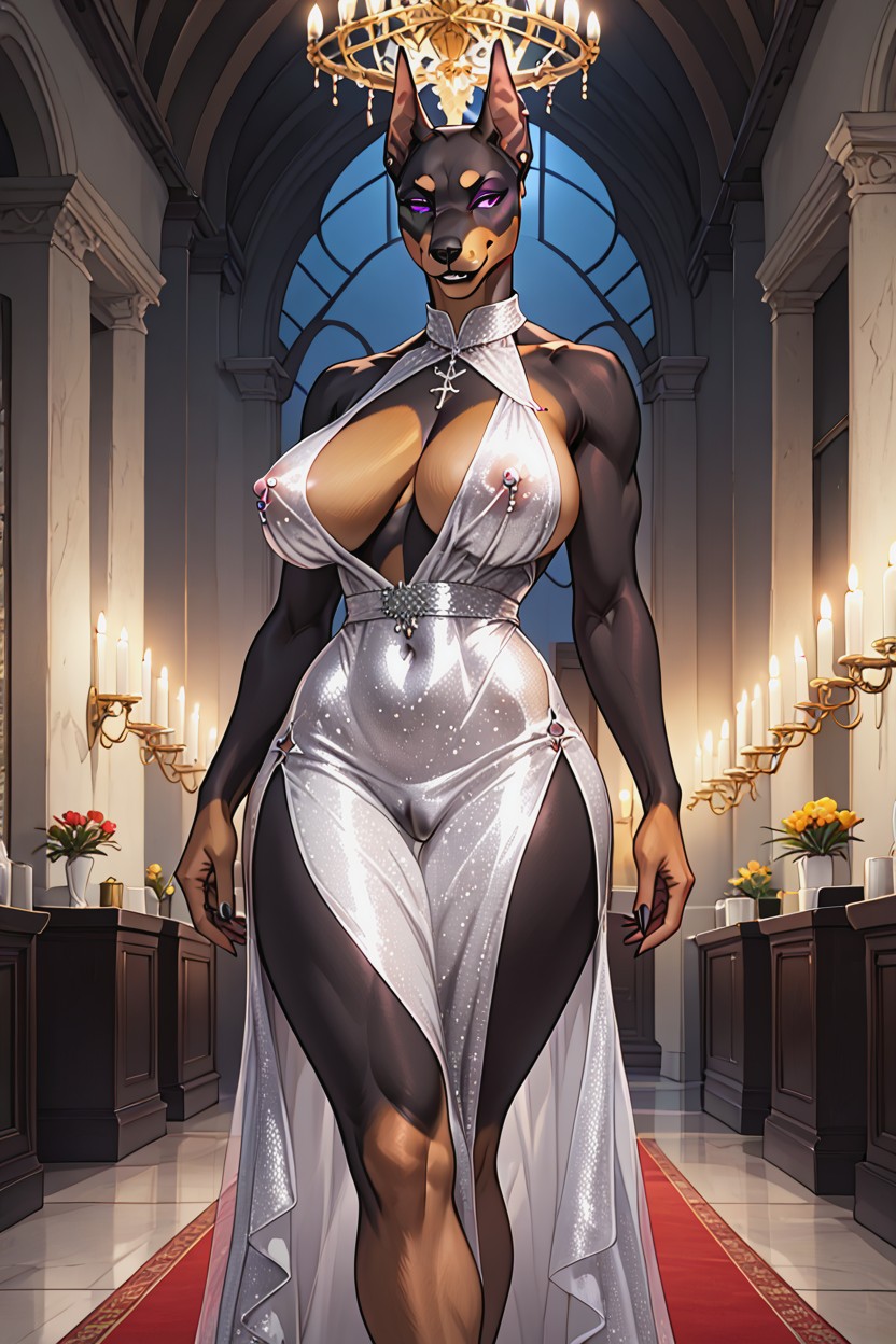 Cleavage, Black Pussy, Huge Breasts Furry AI Porn