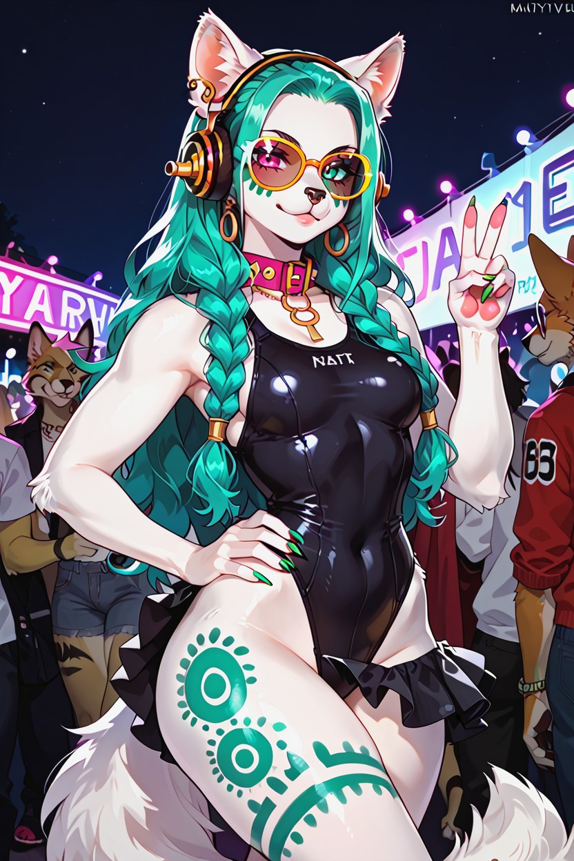Festival, Nose Ring, Bottom Up (upskirt) Furry AI Porn