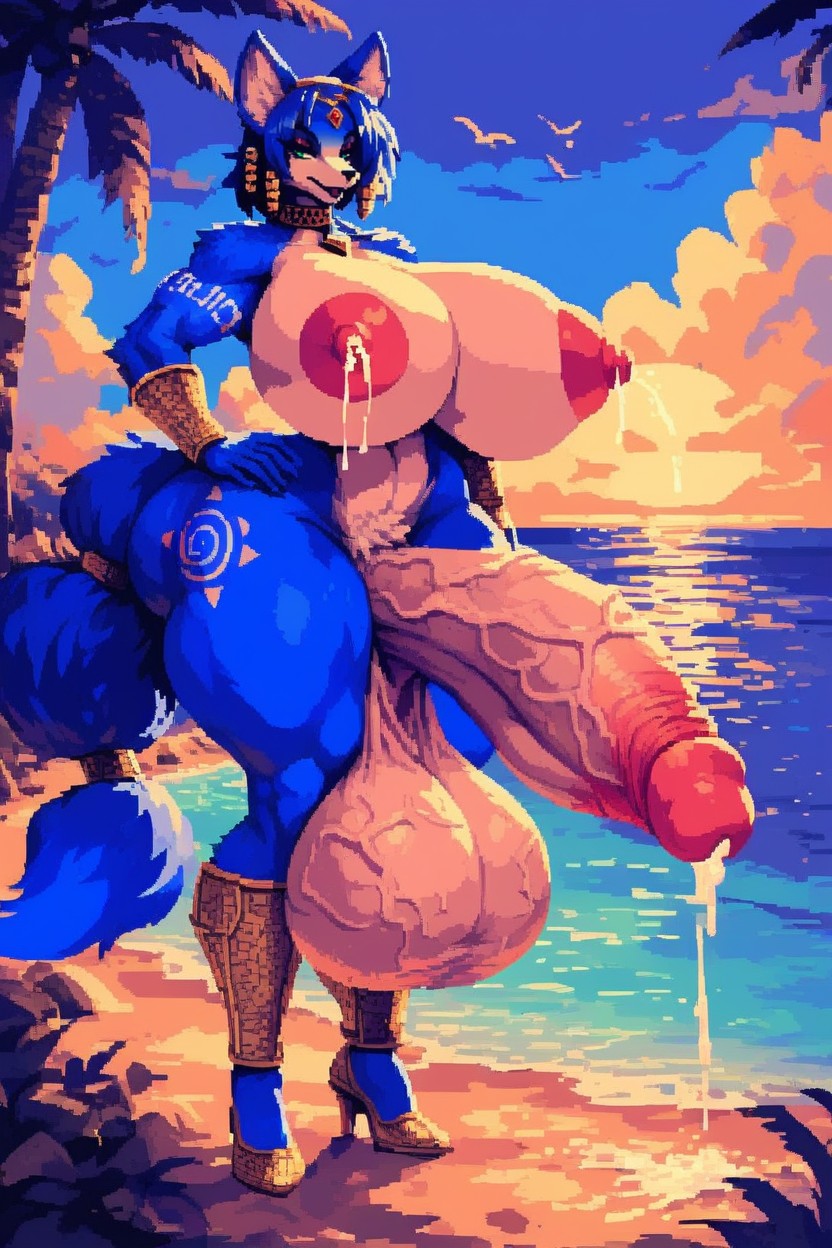 Thick Abs, Lactation, Veiny Penis Furry AI Porn