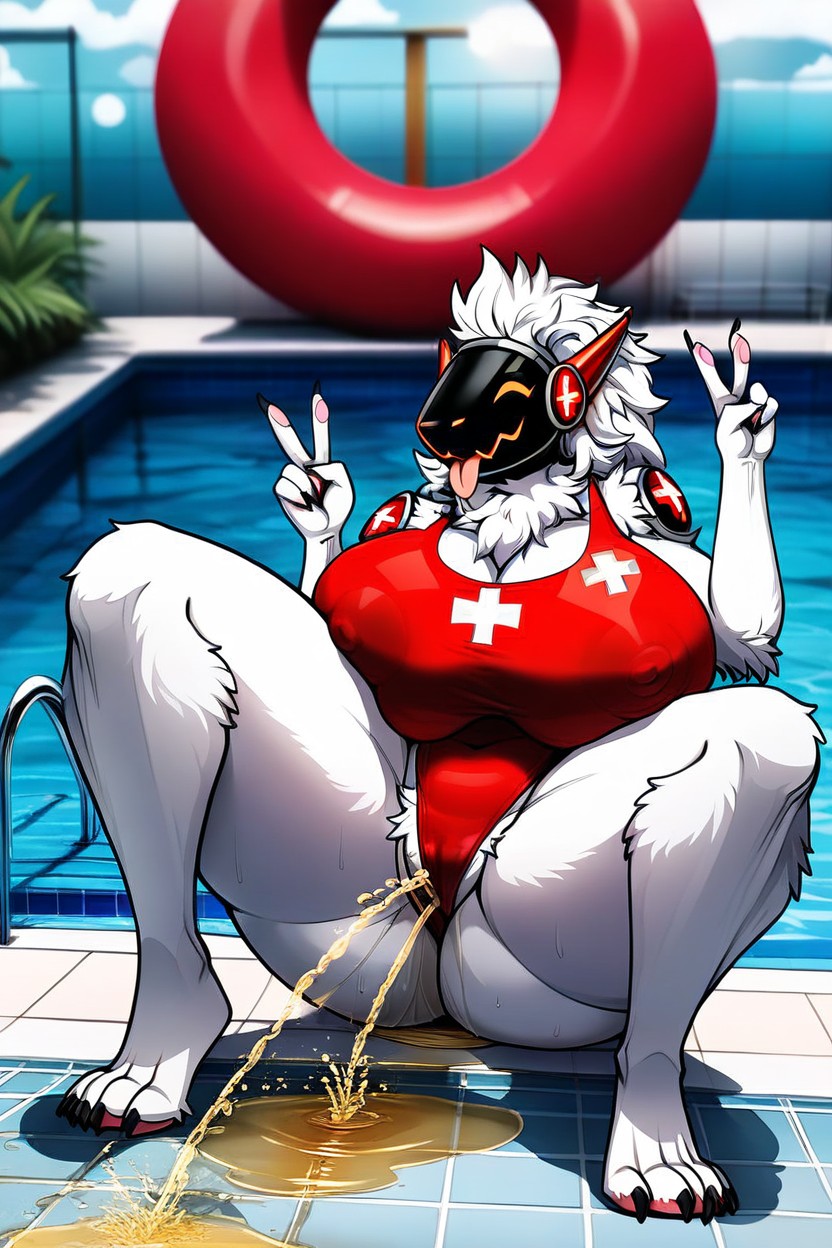 Thighs Covered With Piss, Breast Expansion, Very Mohawk Combed To The Side Furry AI Porn