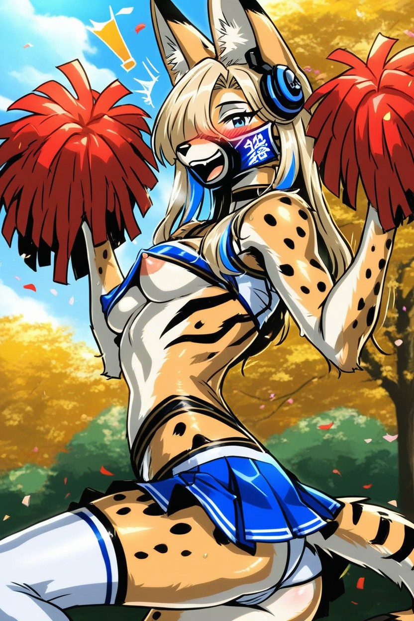 Perfect Anatomy Body, Outfit, Cheerleader Furry AI Porn