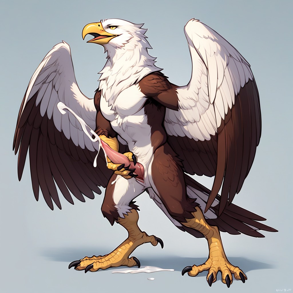 Penile Masturbation, Erection, Pink Cloaca Furry AI Porn
