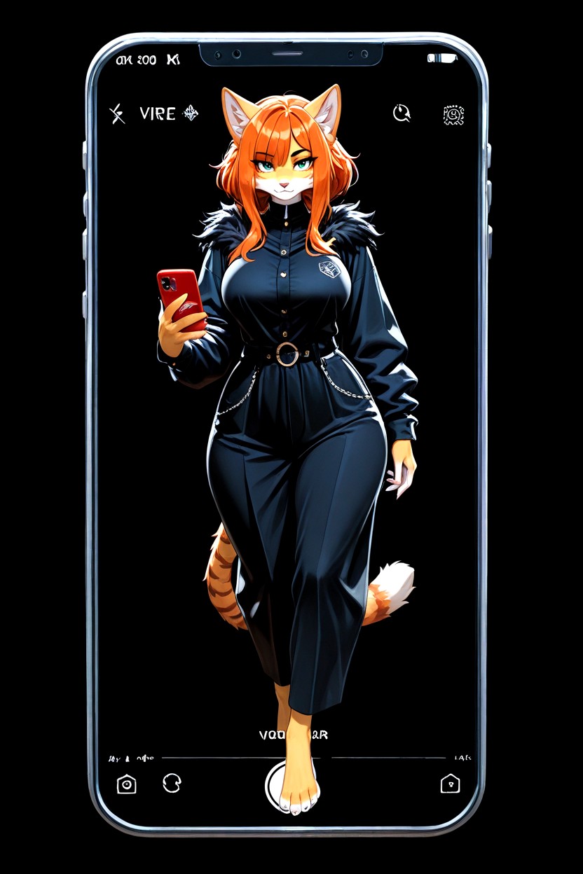 Clear Focus On The Phone, No Deformation, No Blur Furry AI Porn