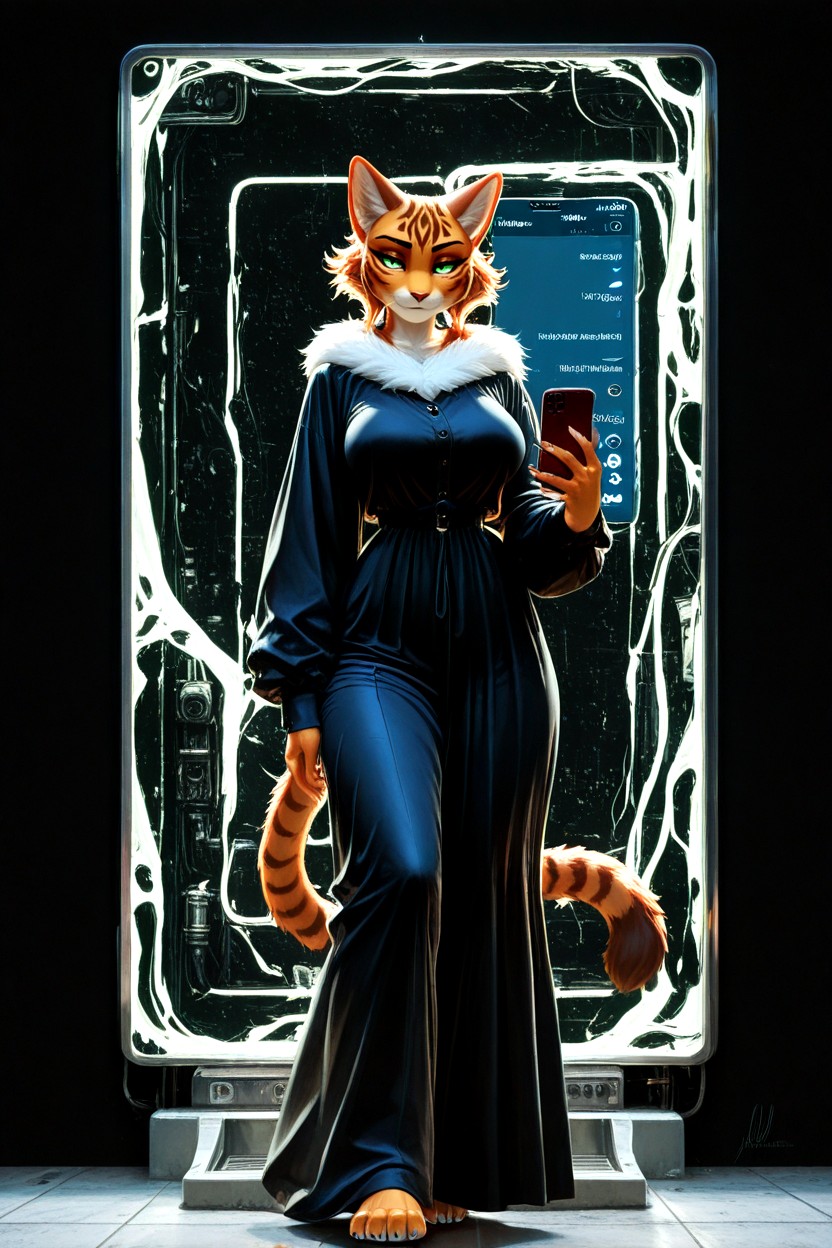 Anthro Feline, No Distortion", No Blur Furry AI Porn