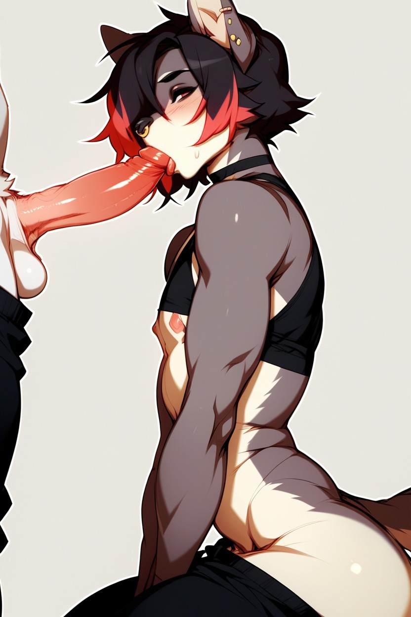 Tail, Long Fringe Over One Eye, Furry Furry AI Porn