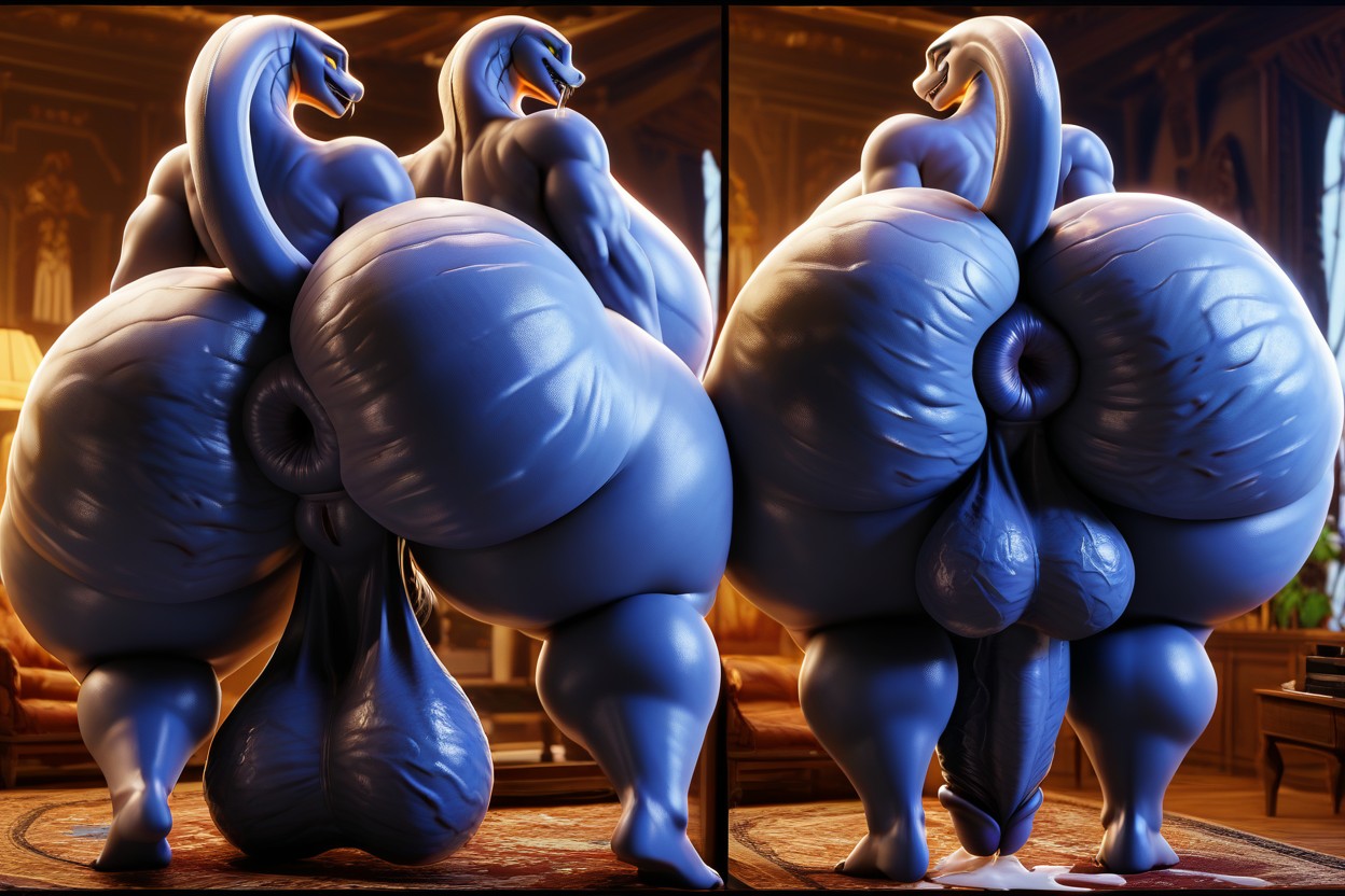 Both Views Has Penis, Looking At The Viewer, Ssbbw Furry KI Porno
