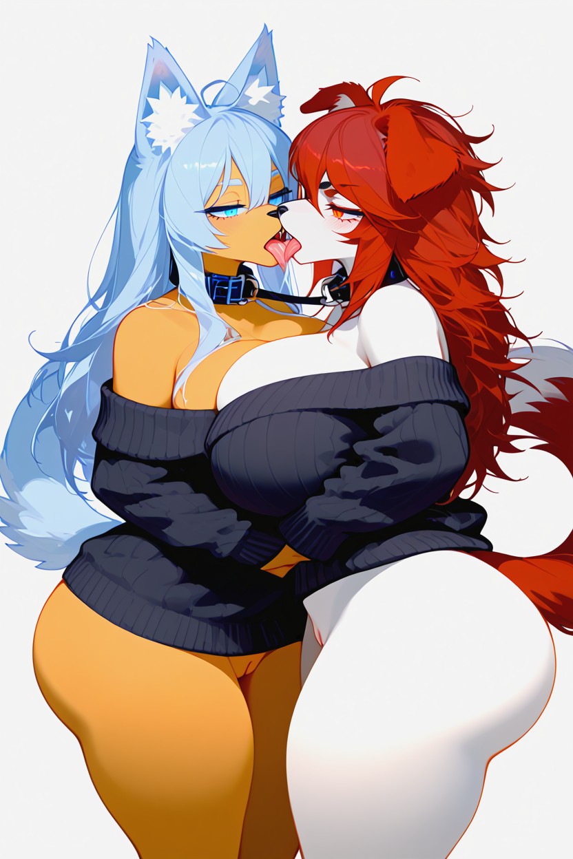 Fluffy Fur, One Half-pricked Ears, Eyes Open Porno IA Furry
