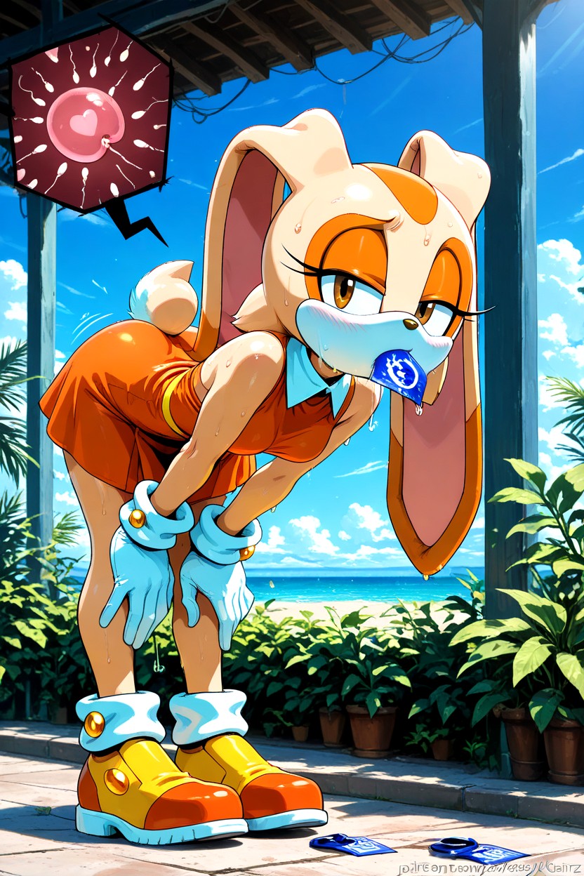 Cream Fur, Panic, Standing Furry AI Porn
