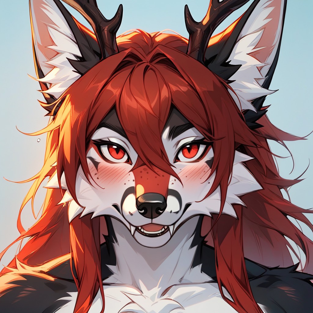 18+, Red Body, Antlers Furry AI Porn