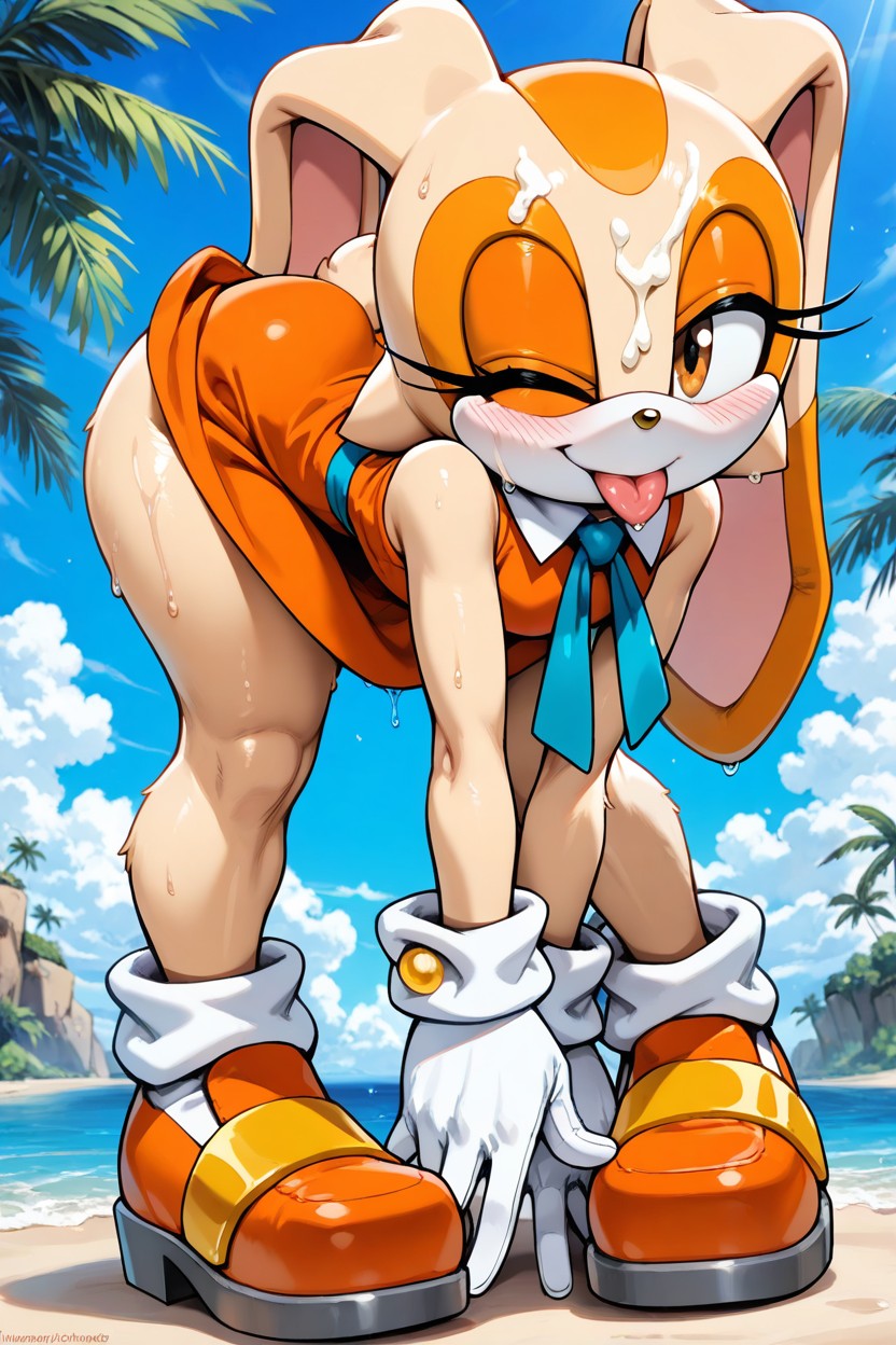 Wink, Close Up, Viewed From Low Furry AI Porn