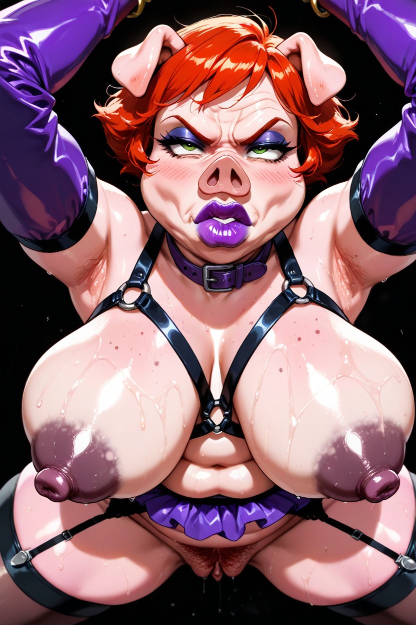 1 Person, Purple Collar, Thick Furry AI Porn