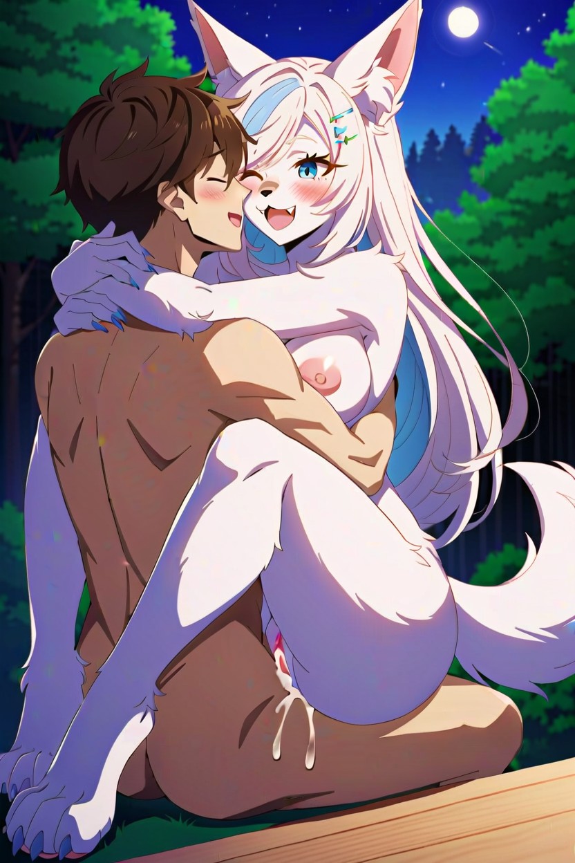 Long Lenght Hair, Dominated By Malehuman, Adult Furry AI Porn