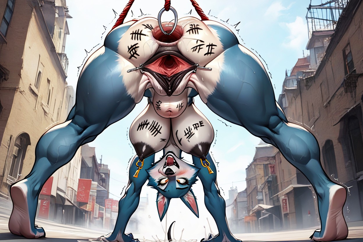 Anal Hook, Nipple Clamps, Disembodied Hand Furry AI Porn