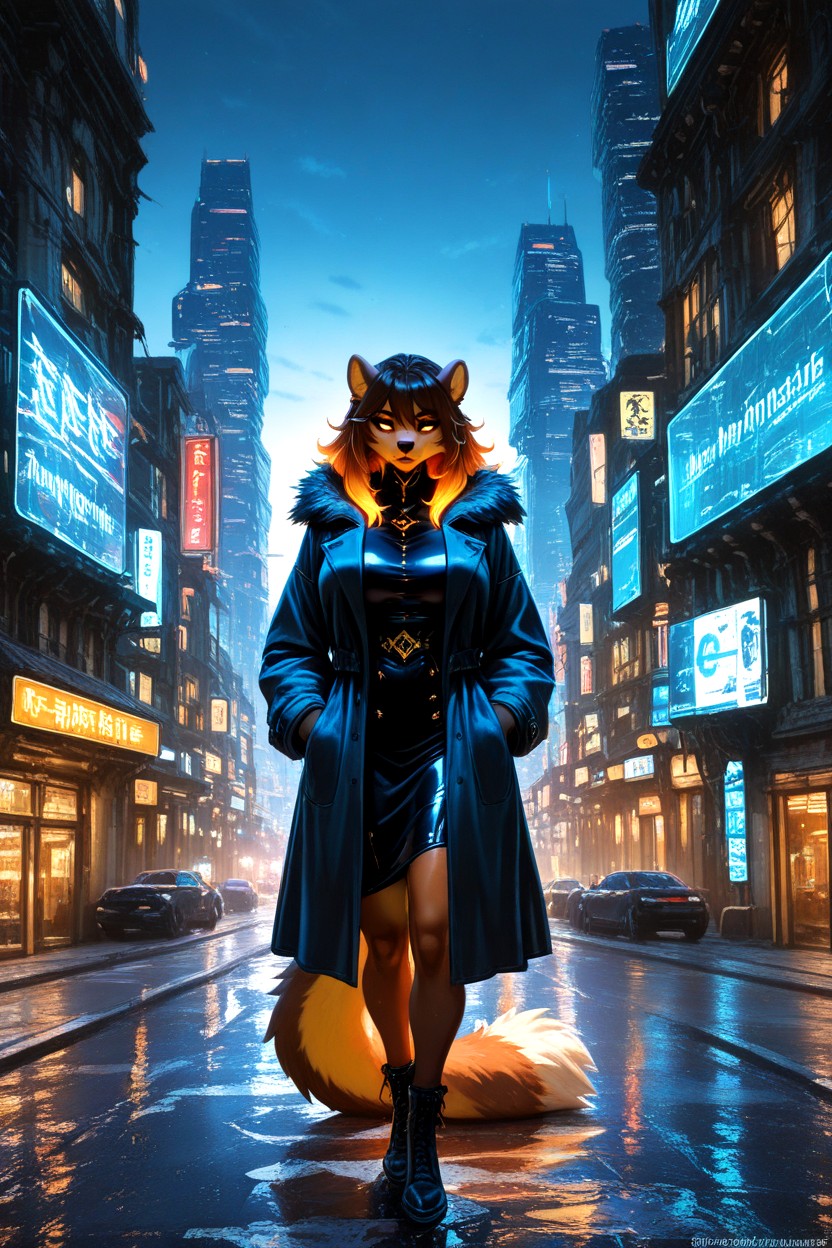 No Markings, Soft Evening Light Reflecting From Surfaces, Character 퍼리 AI 포르노