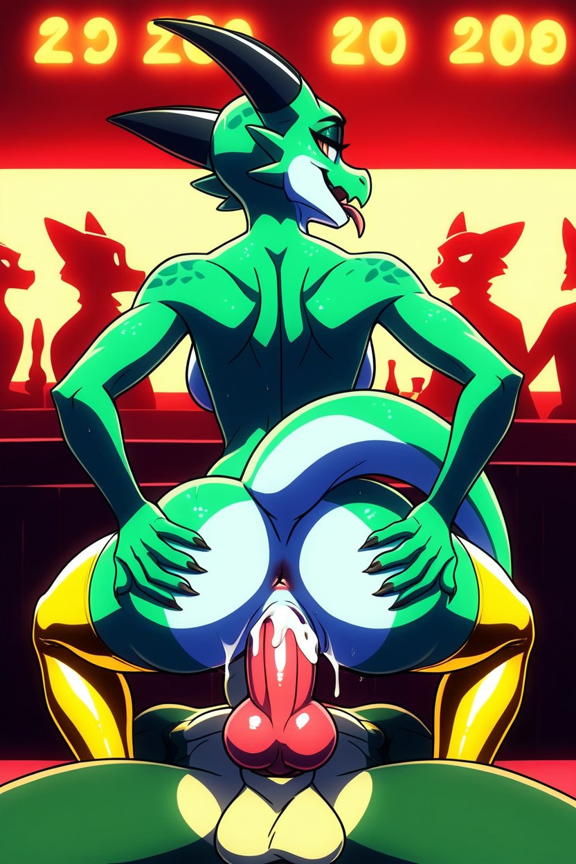 Female Kobold, Riding Nick Wildes Cock, Poitrine Moyenne Porno IA Furry