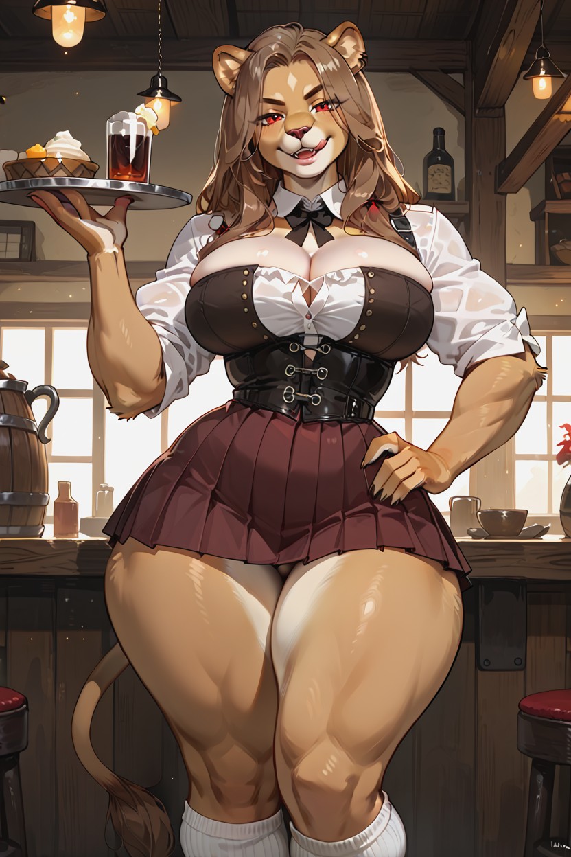 Snatched Waist, Waist, Firm Breast Furry AI Porn