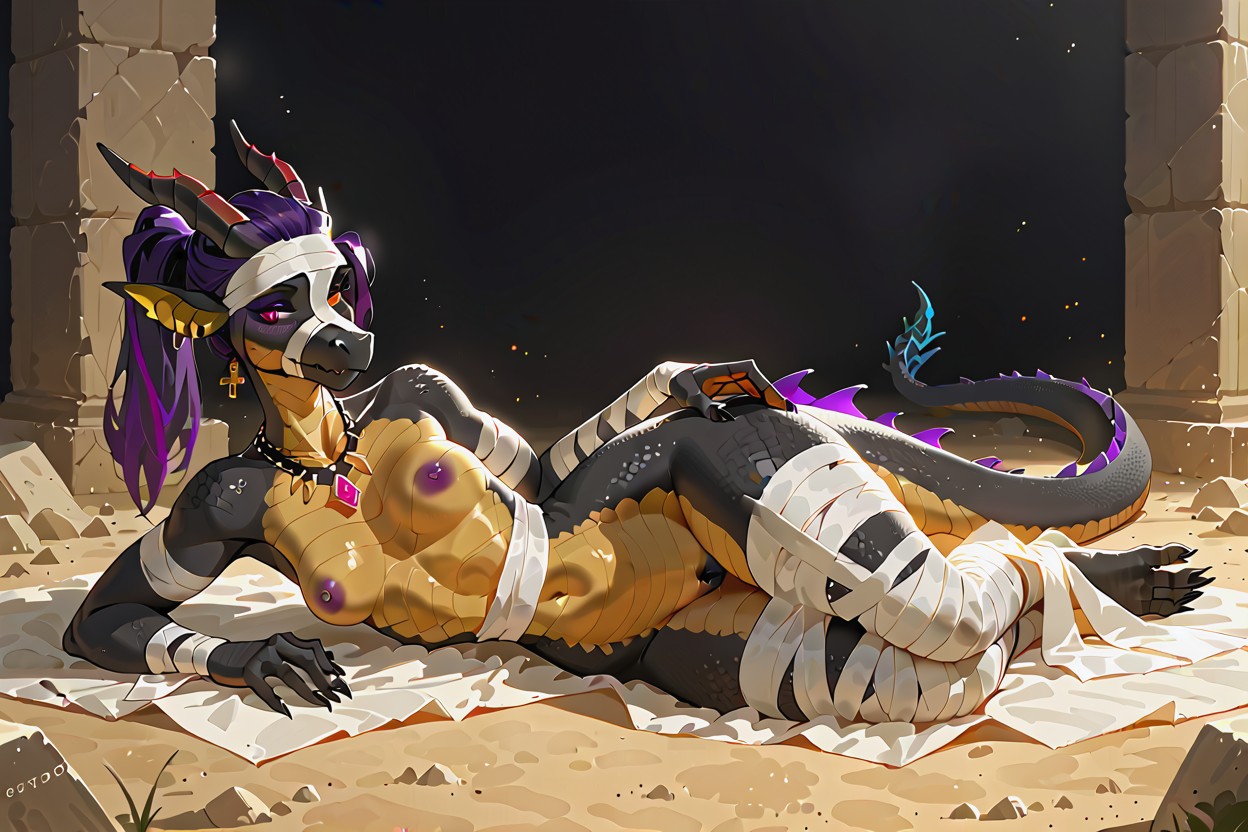 One Rubin Red Eye, Oiled Body, Bandaged Legs Porno IA Furry