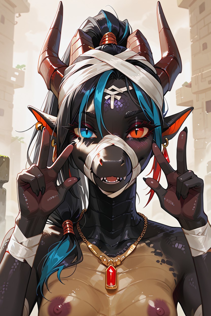 Perfect Anatomy, Long Tail, Close-up On Face Porno IA Furry