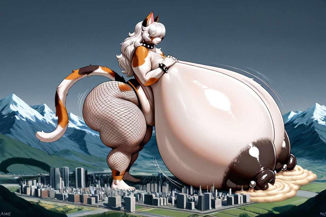 Spiked Collar, Hyper Breasts, Thick Thighs Porno IA Furry
