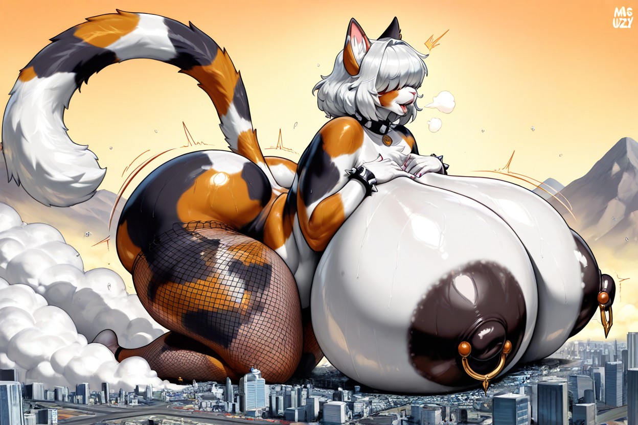 Calico Cat, Macro, Cat Furry AI Porn