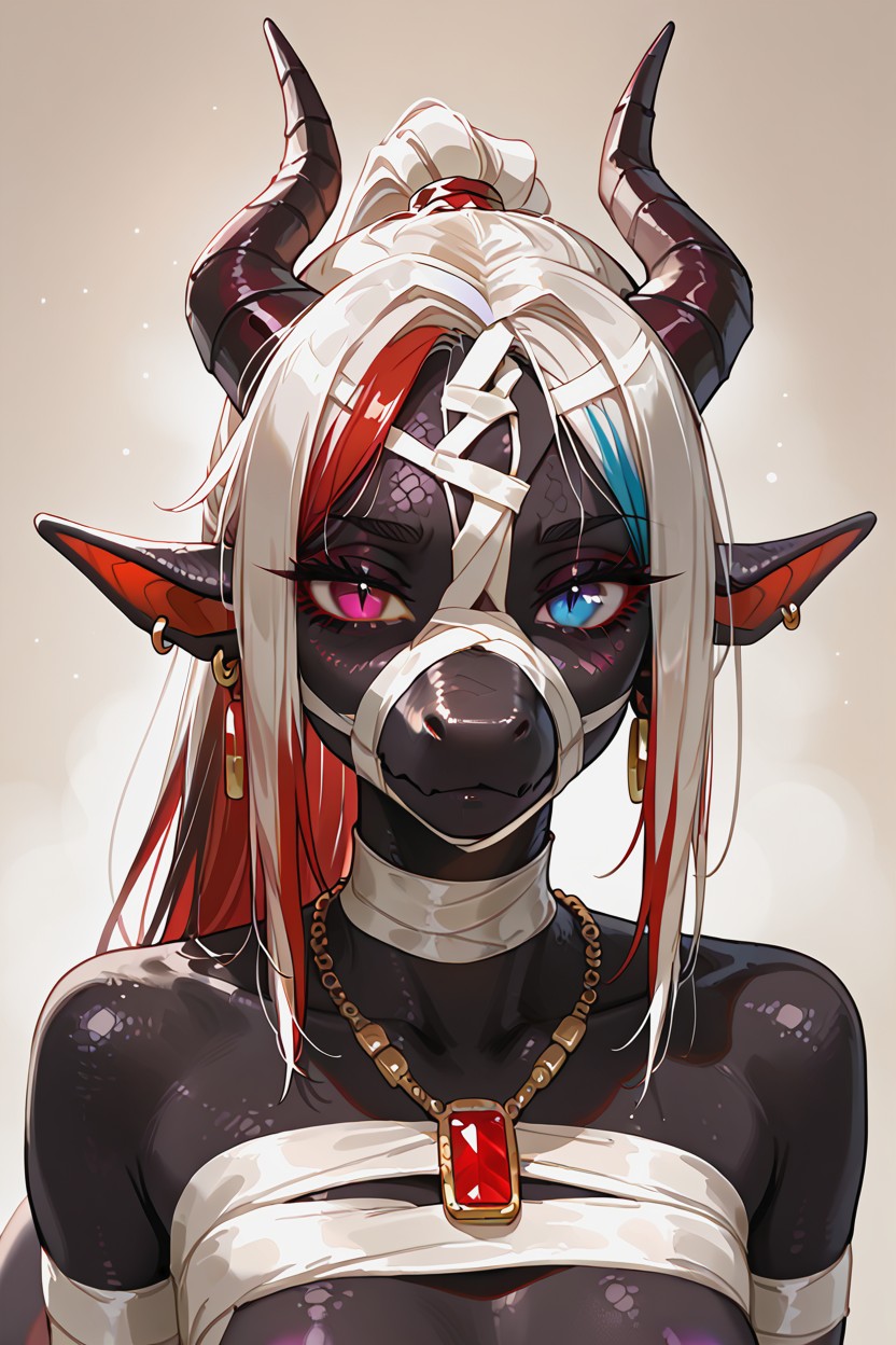 Purple Eyes, Tail, Glossy Fur Furry AI Porn