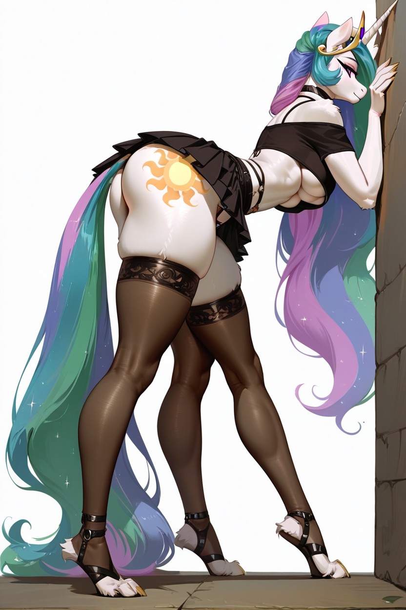 Accurate Crop Top, Up Skirt, Thigh Gap Furry AI Porn