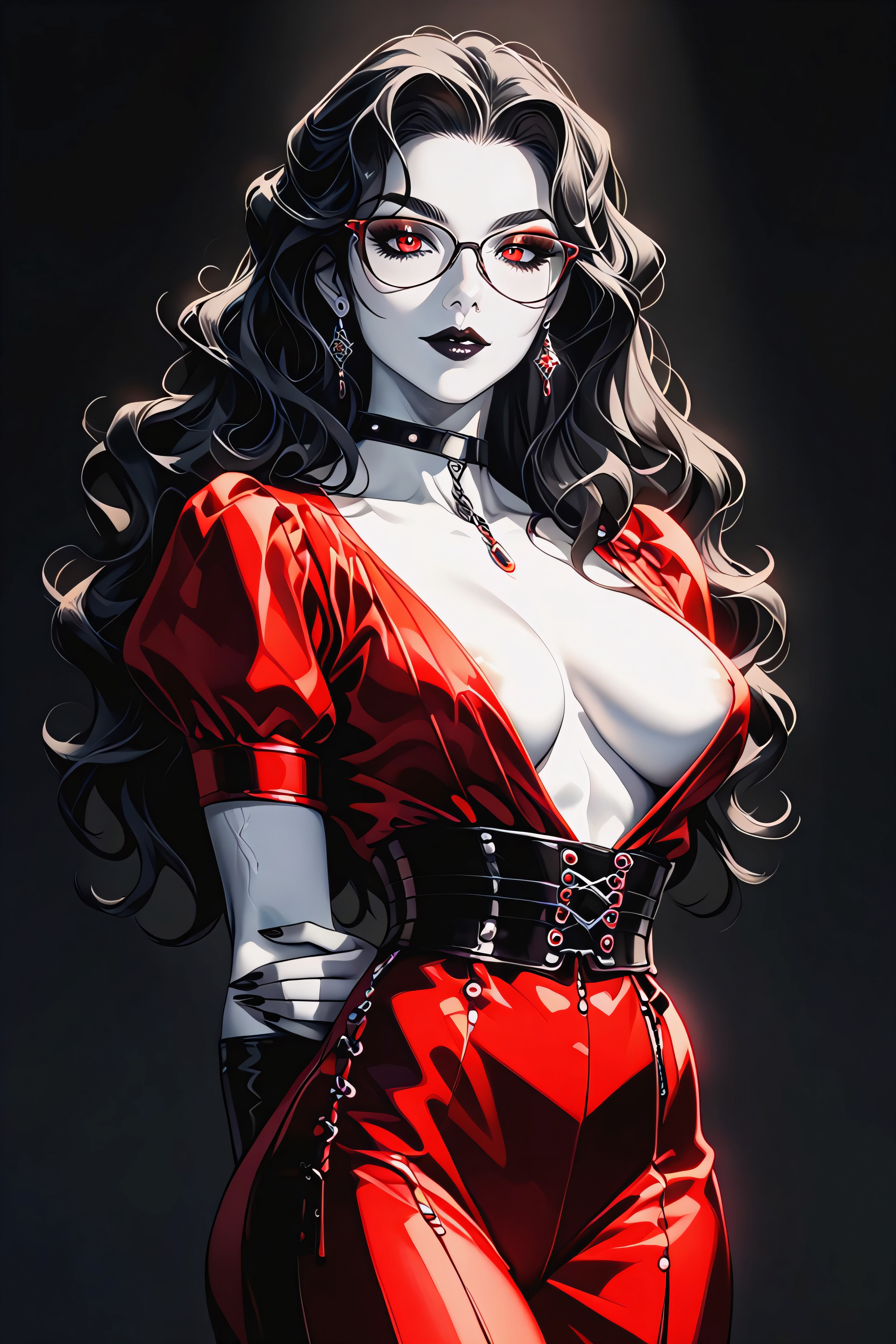 Simple Background, Red Eyes, Mistress Furry AI Porn