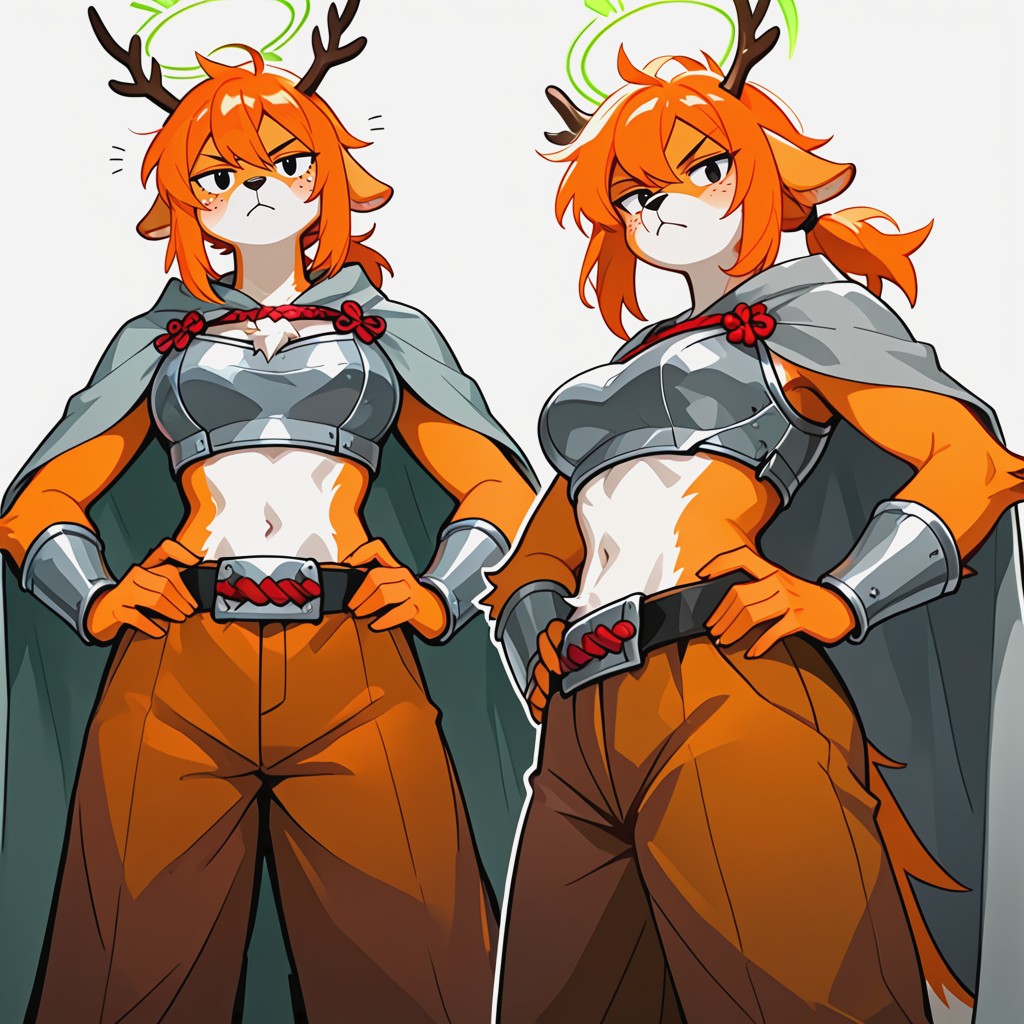 Looking Up, Ponytail, Green Glyphgrift Halo Furry AI Porn